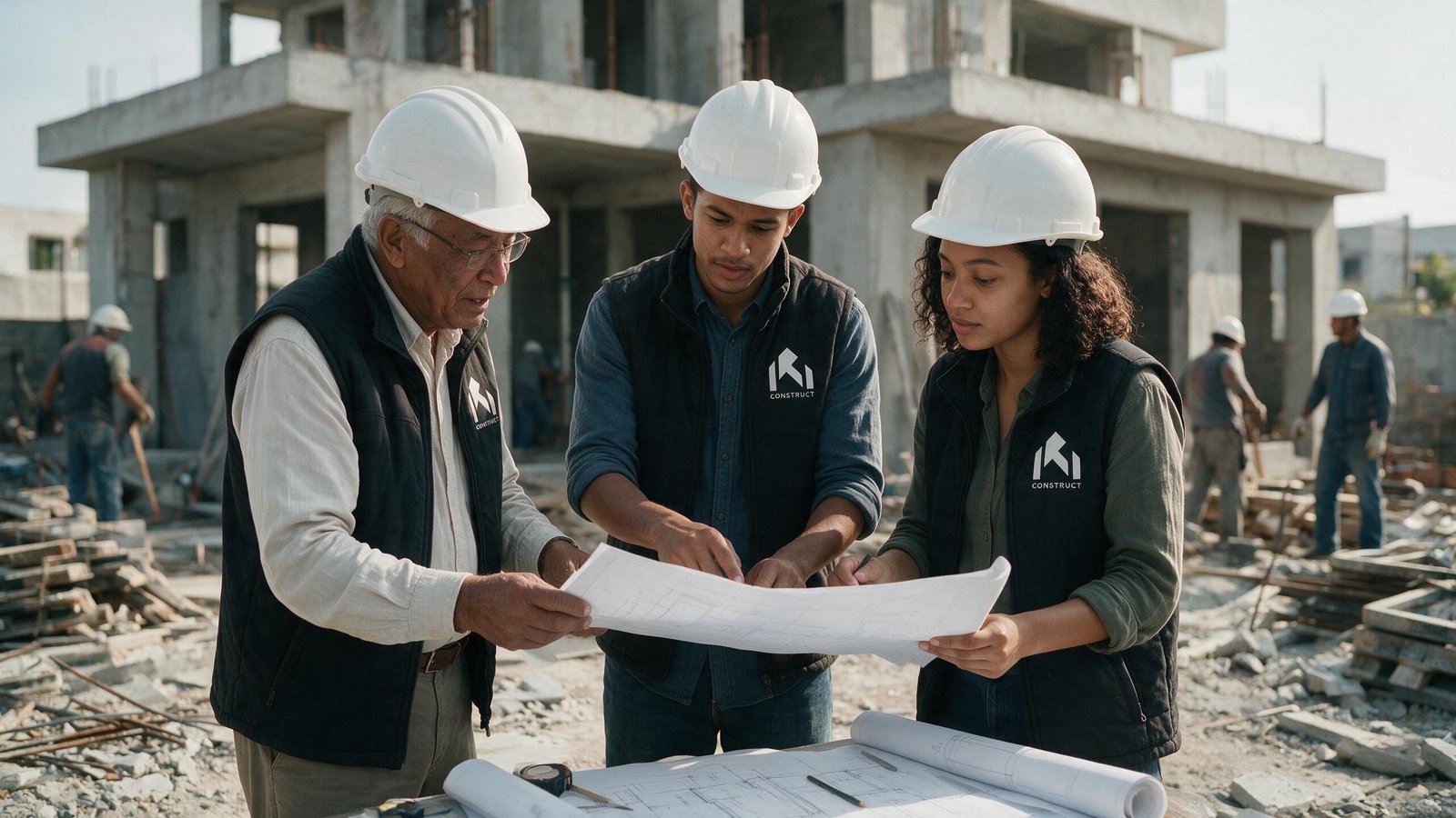 Chantier de construction supervisé par l'équipe IRI CONSTRUCT